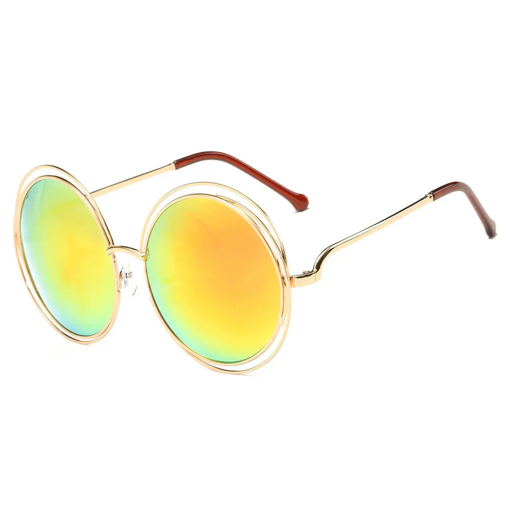 Gold Round UV400 Sunglasses
