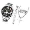 4-Piece Steel Quartz Watch Set