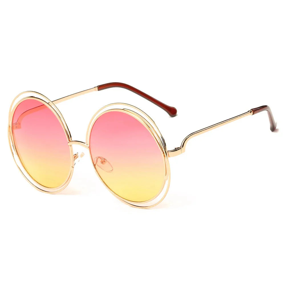 Gold Round UV400 Sunglasses
