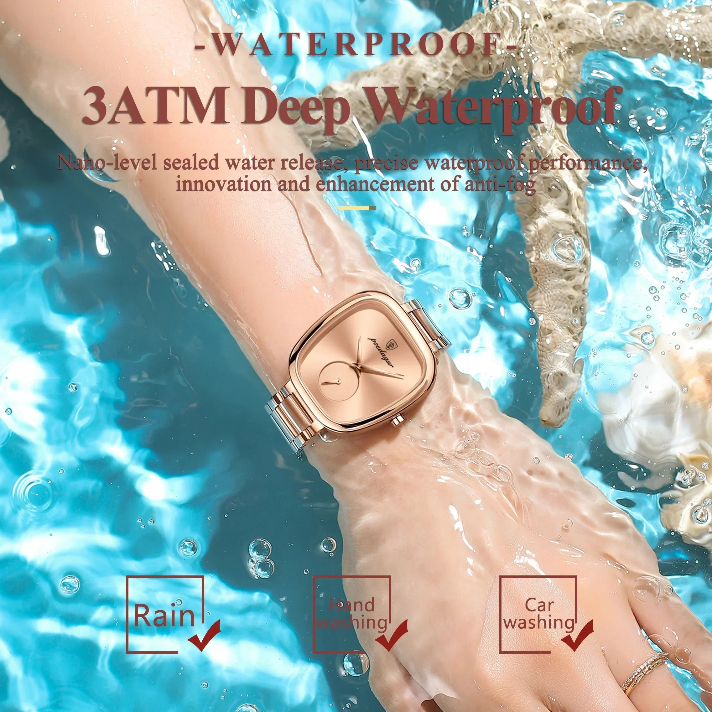 Rose Gold Waterproof Watch