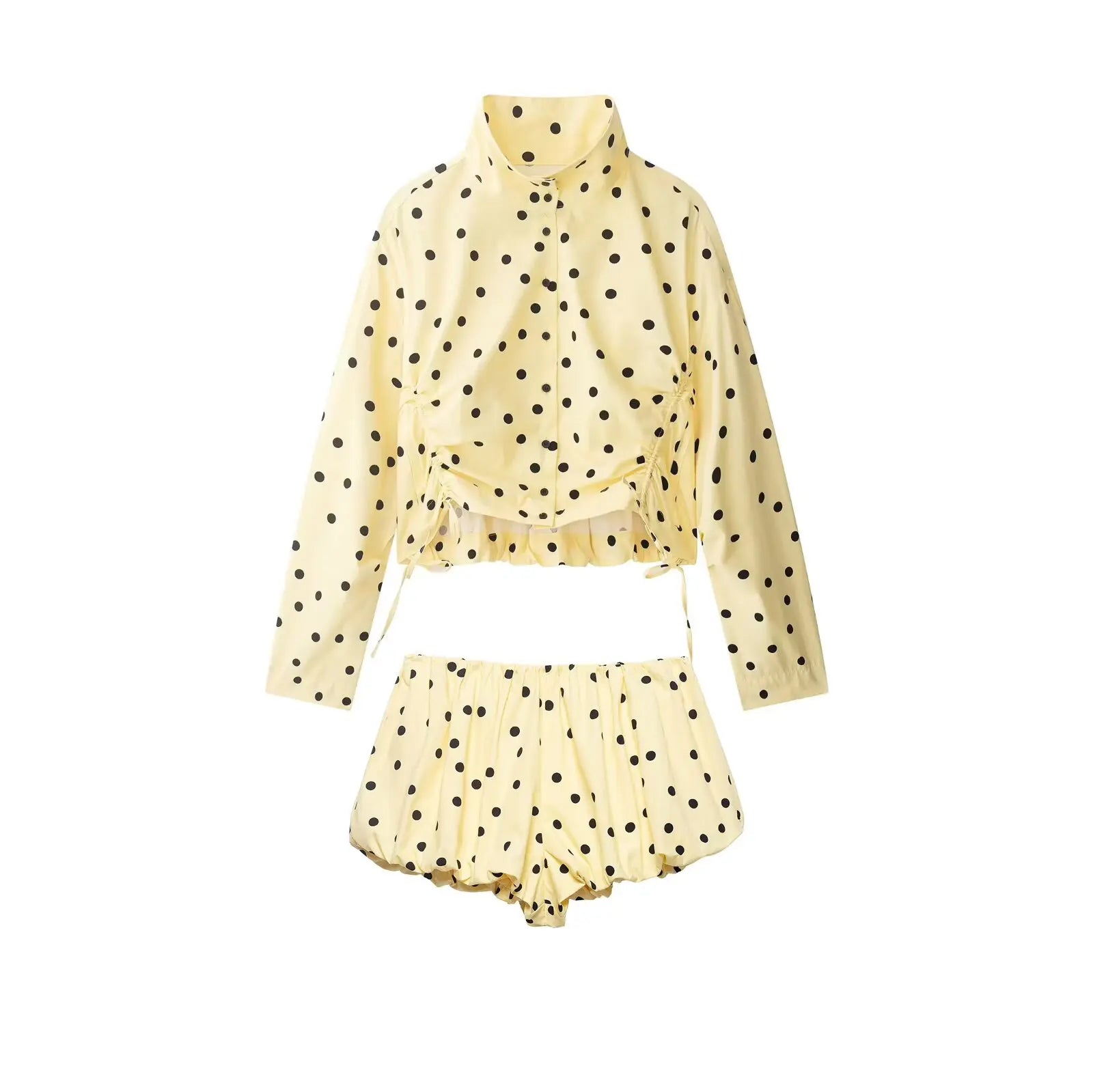 Polka Dot Crop Top Short Set