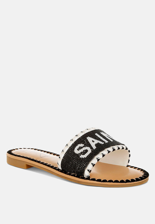 Beaded Cushion Flat Slip Ons