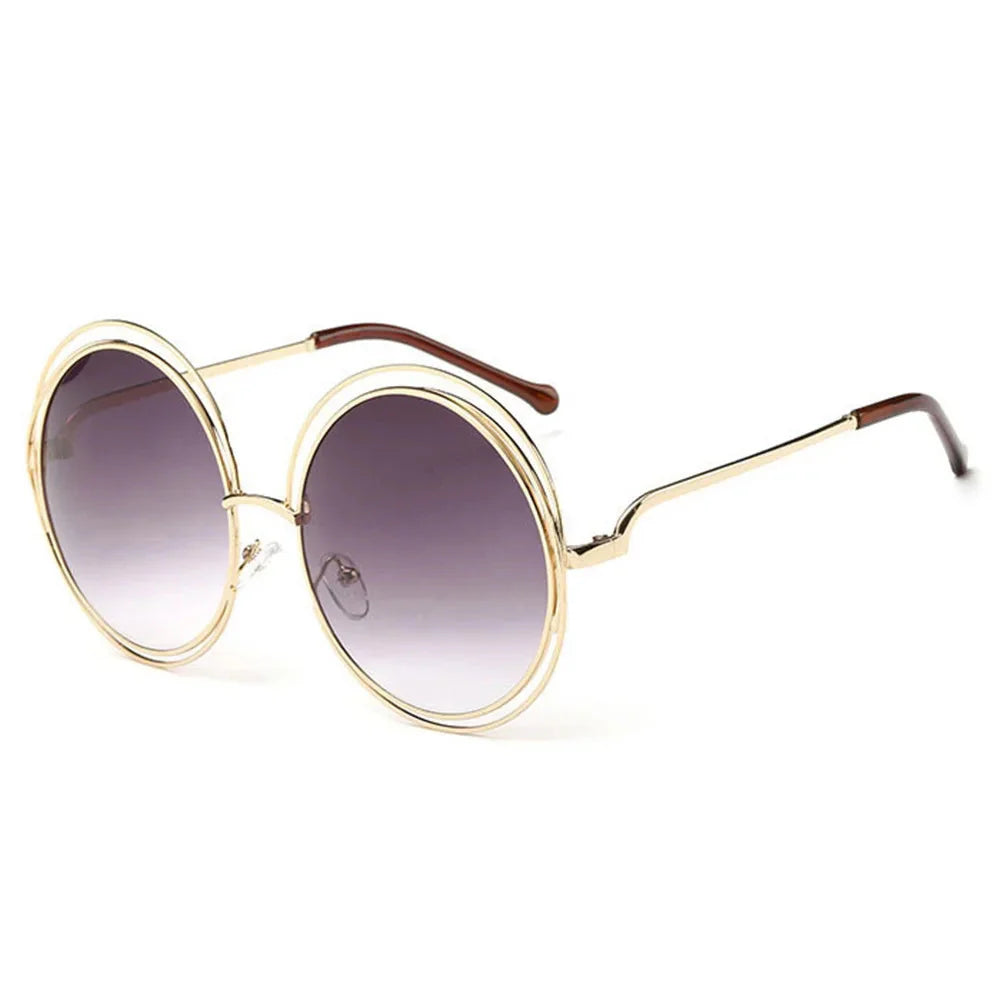 Gold Round UV400 Sunglasses