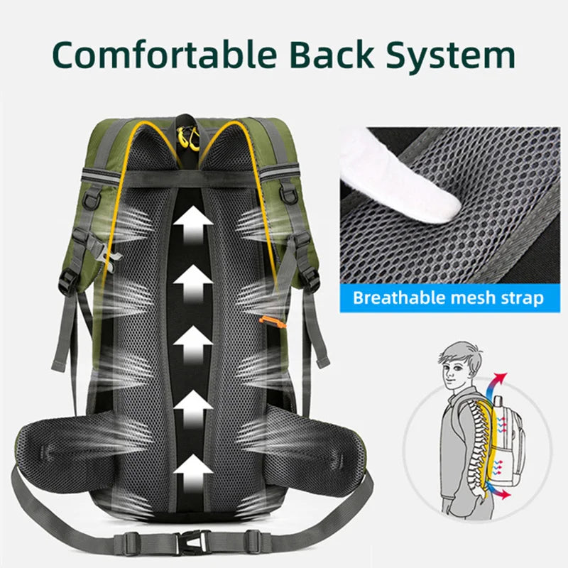 50L Waterproof Nylon Backpack