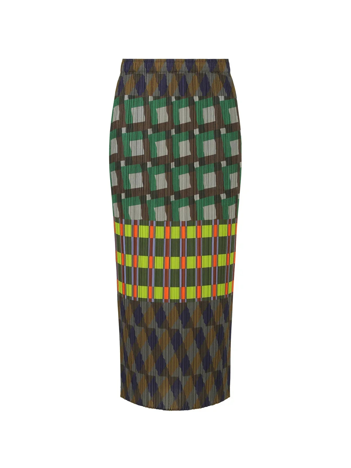 Geometric Pleated Midi Skirt