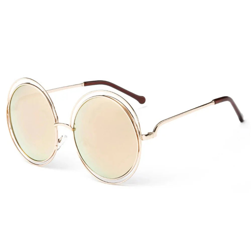 Gold Round UV400 Sunglasses