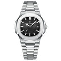 Black Steel Square Quartz Watch
