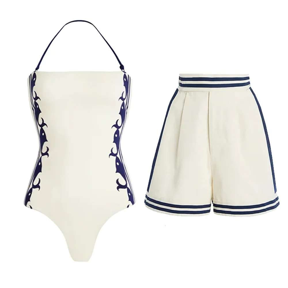 Striped Ruffle Bikini Set