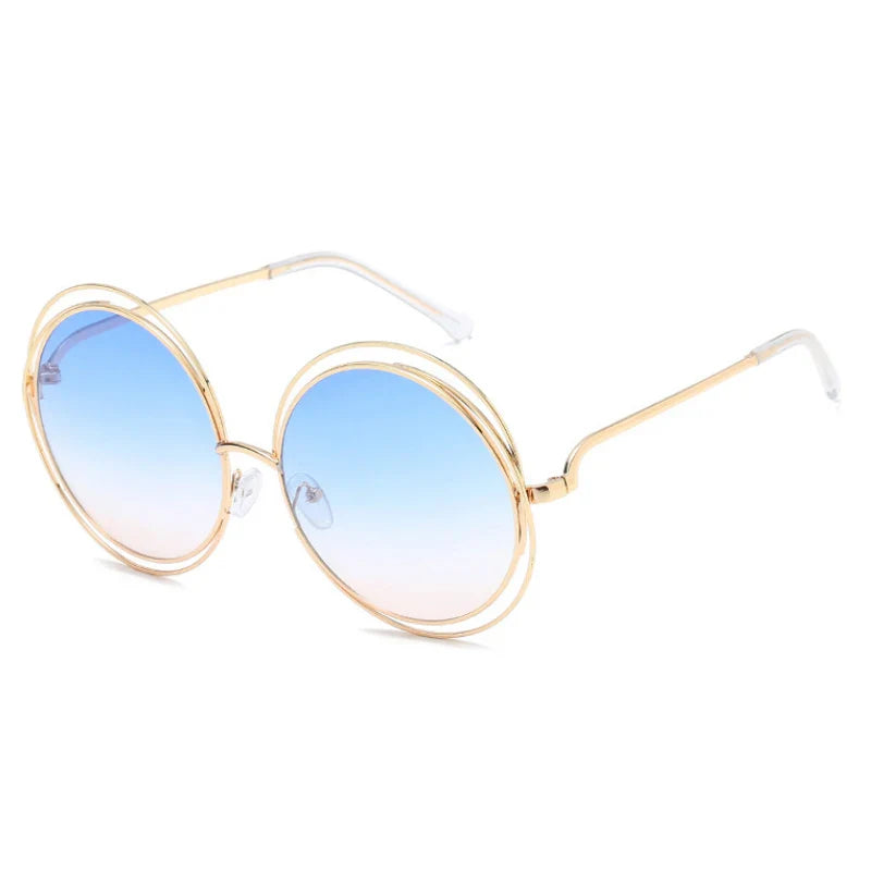 Gold Round UV400 Sunglasses