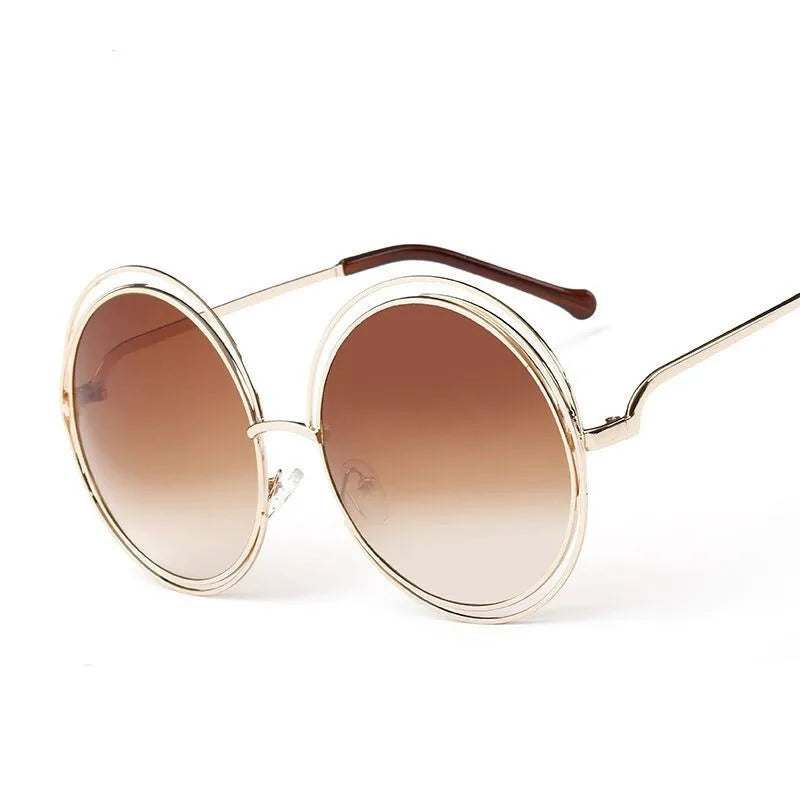 Gold Round UV400 Sunglasses