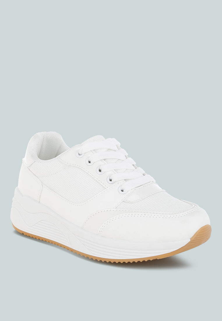 Subasa Chunky Mesh Lace-Up Sneakers