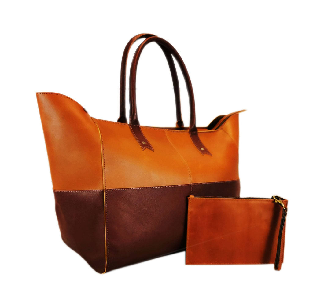 Full-Grain Leather Work Tote