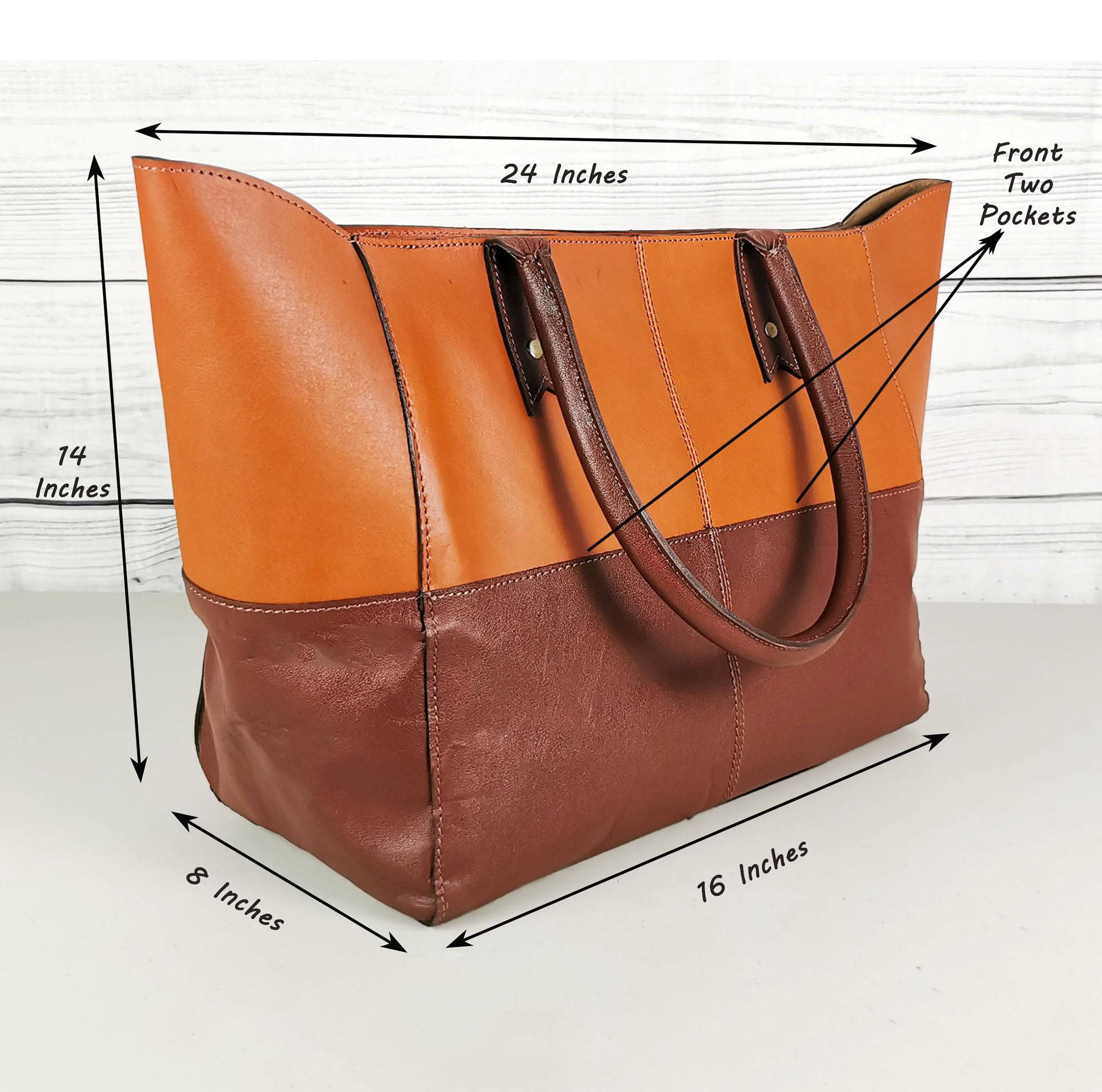 Full-Grain Leather Work Tote