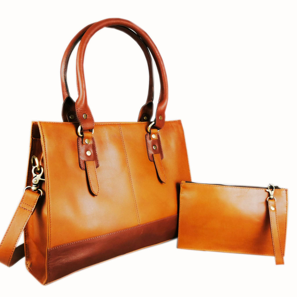 Tan Full-Grain Laptop Bag