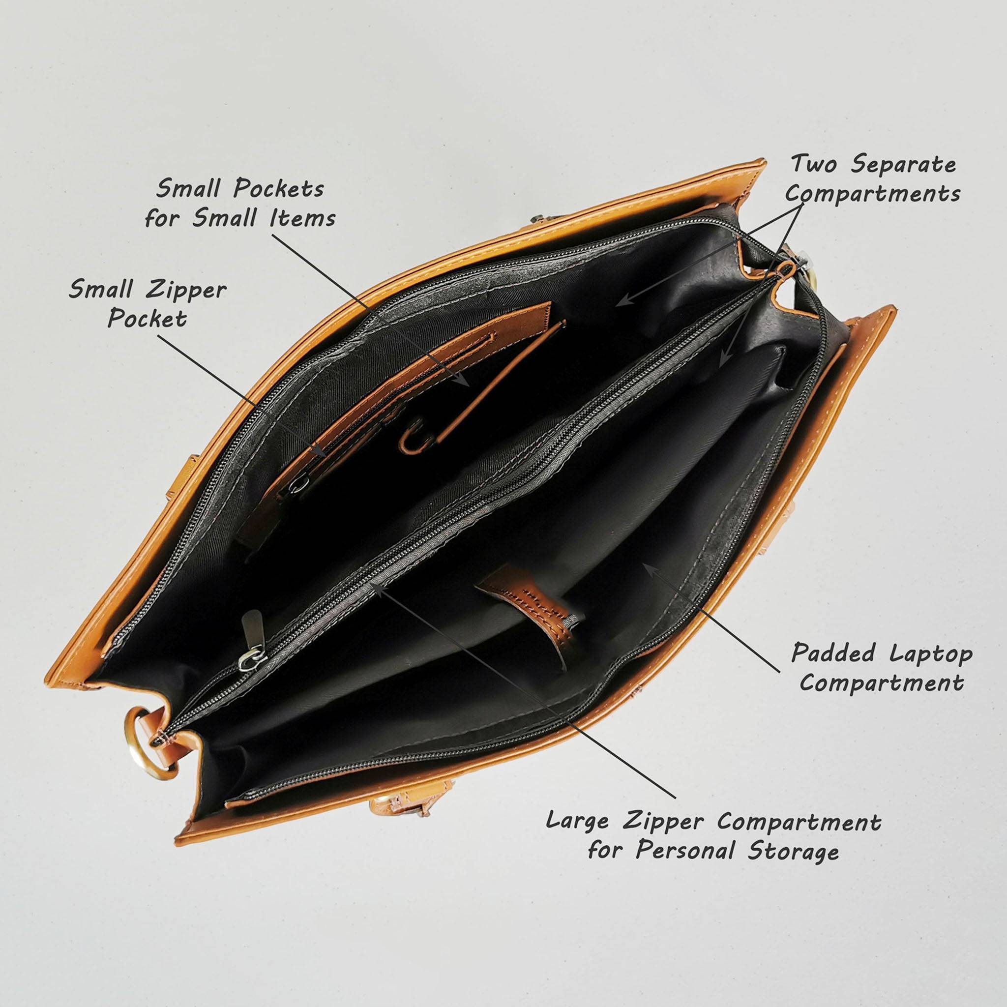 Tan Full-Grain Laptop Bag