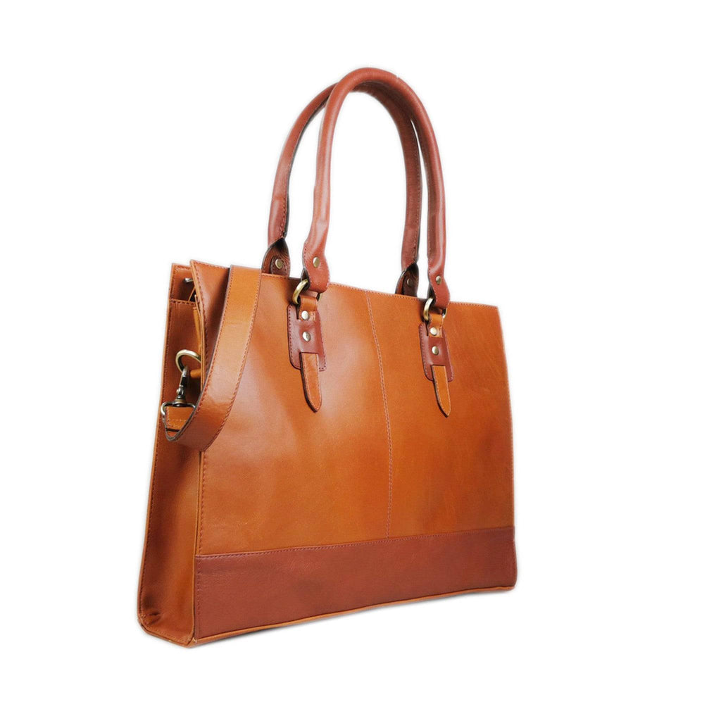 17" Full-Grain Leather Work Bag