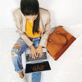 17" Full-Grain Leather Work Bag
