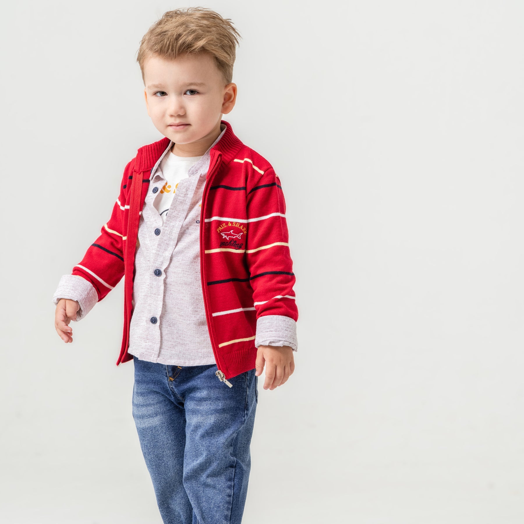 Shark Paul Boys' 4-Piece Sweater Set