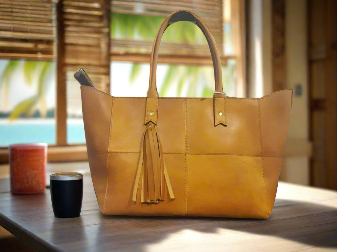 Full-Grain Leather Work Tote