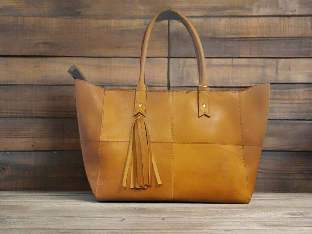 Full-Grain Leather Work Tote