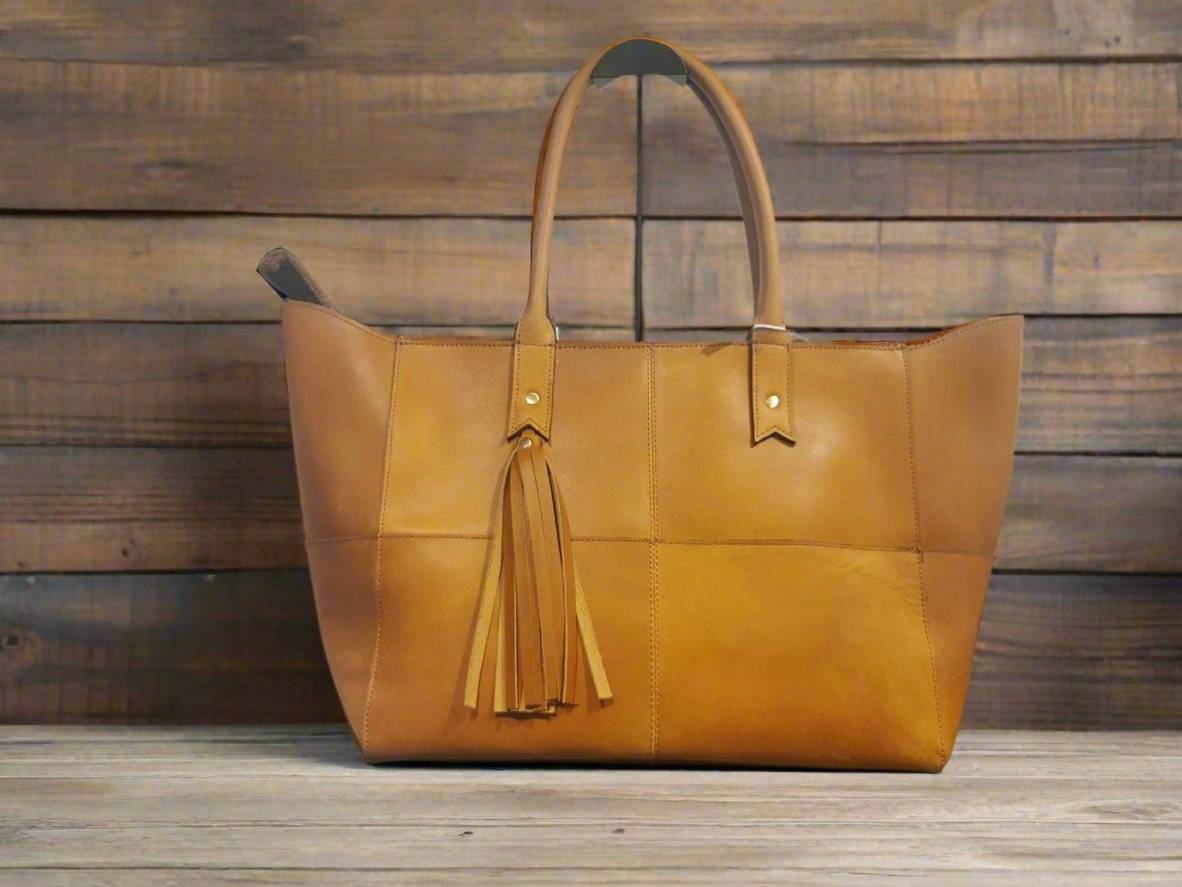 Full-Grain Leather Work Tote