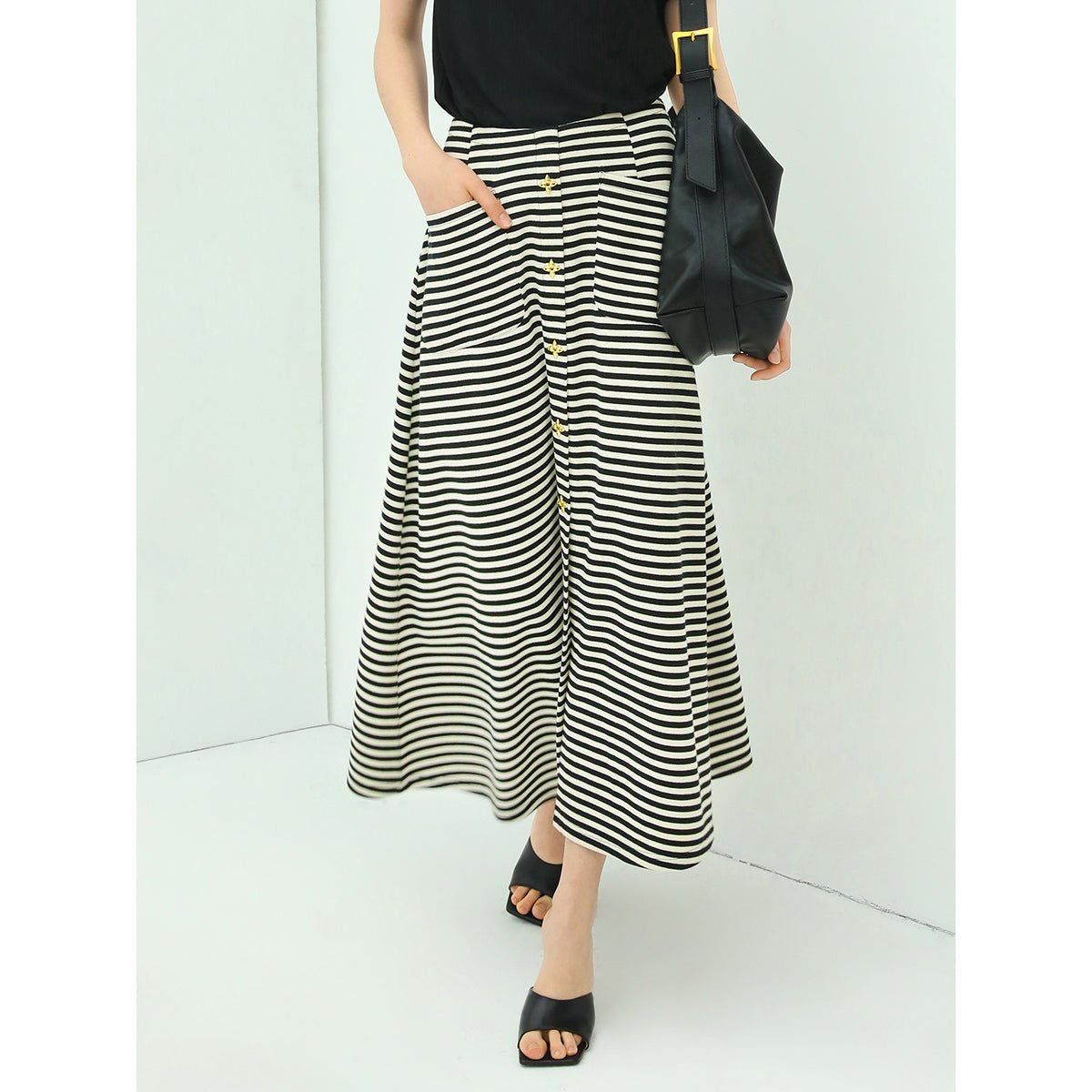 Flowy A-Line Striped Maxi