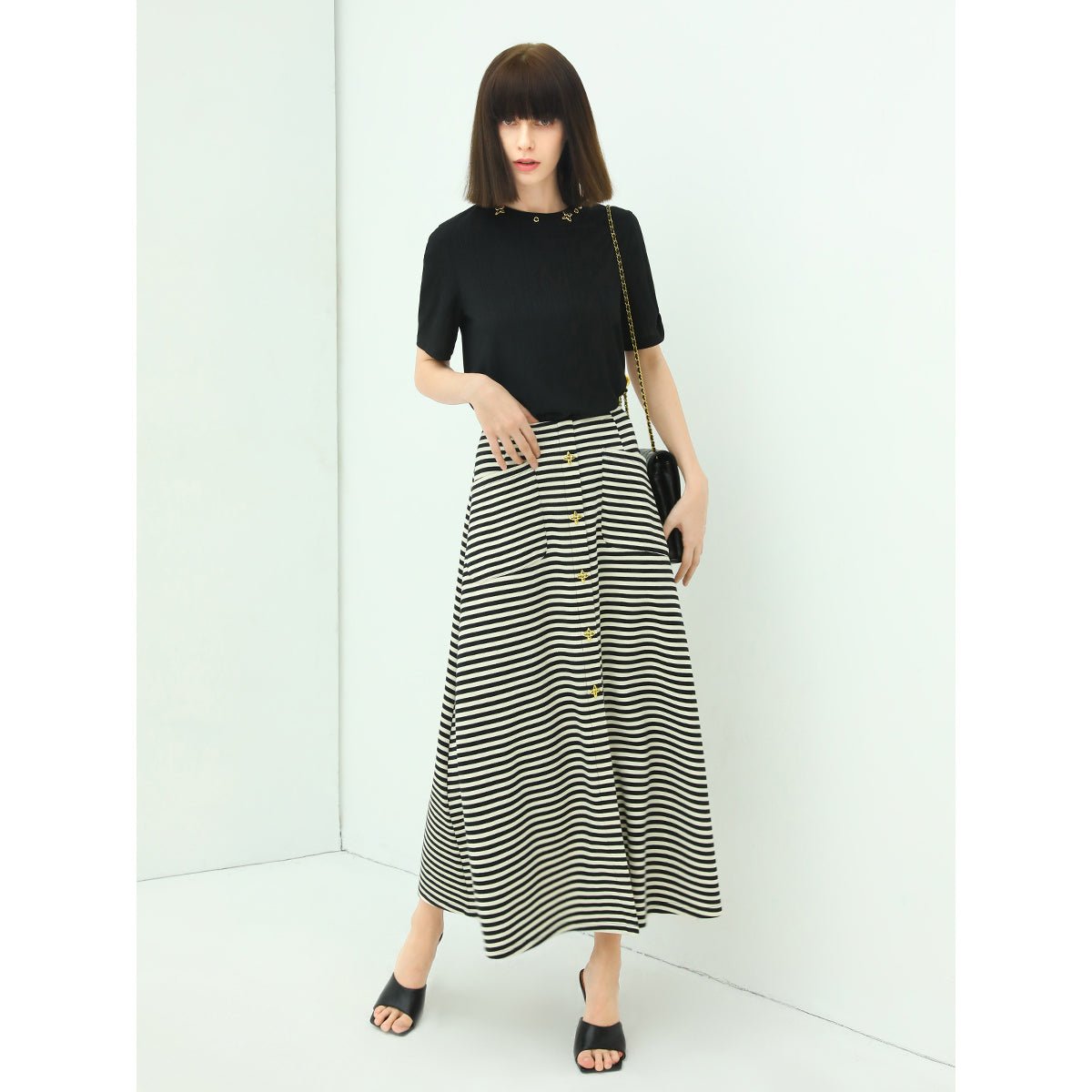 Flowy A-Line Striped Maxi