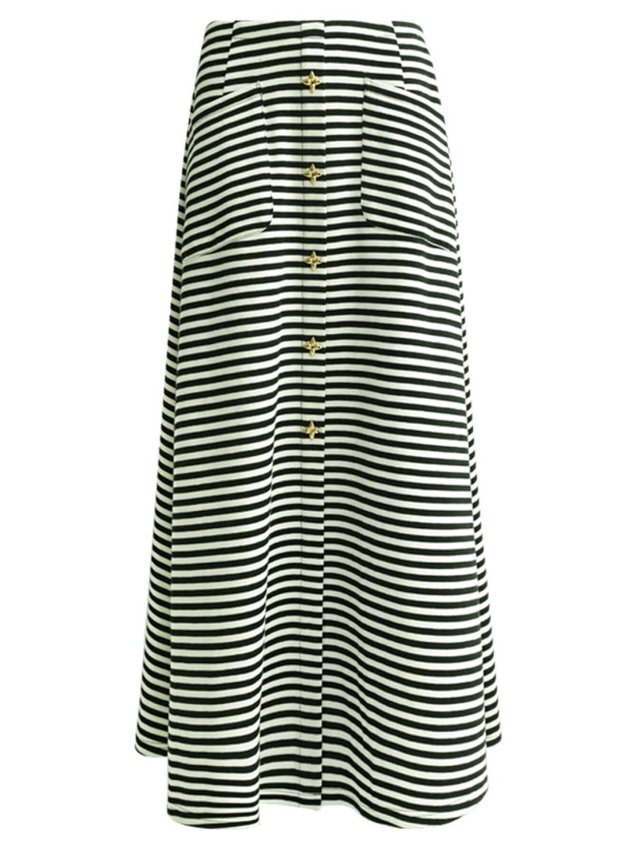 Flowy A-Line Striped Maxi