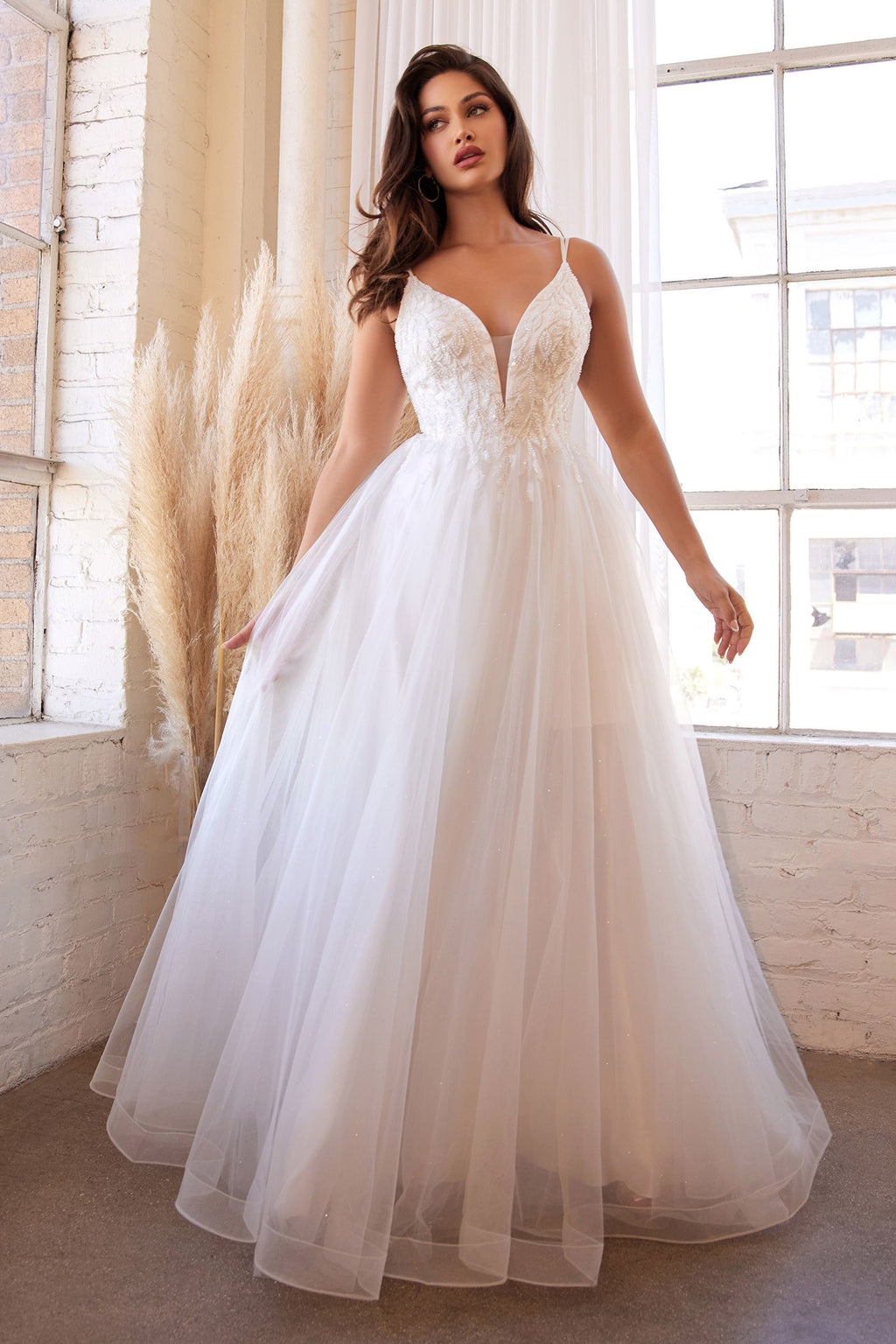 Tulle Floral A-Line Bridal Gown