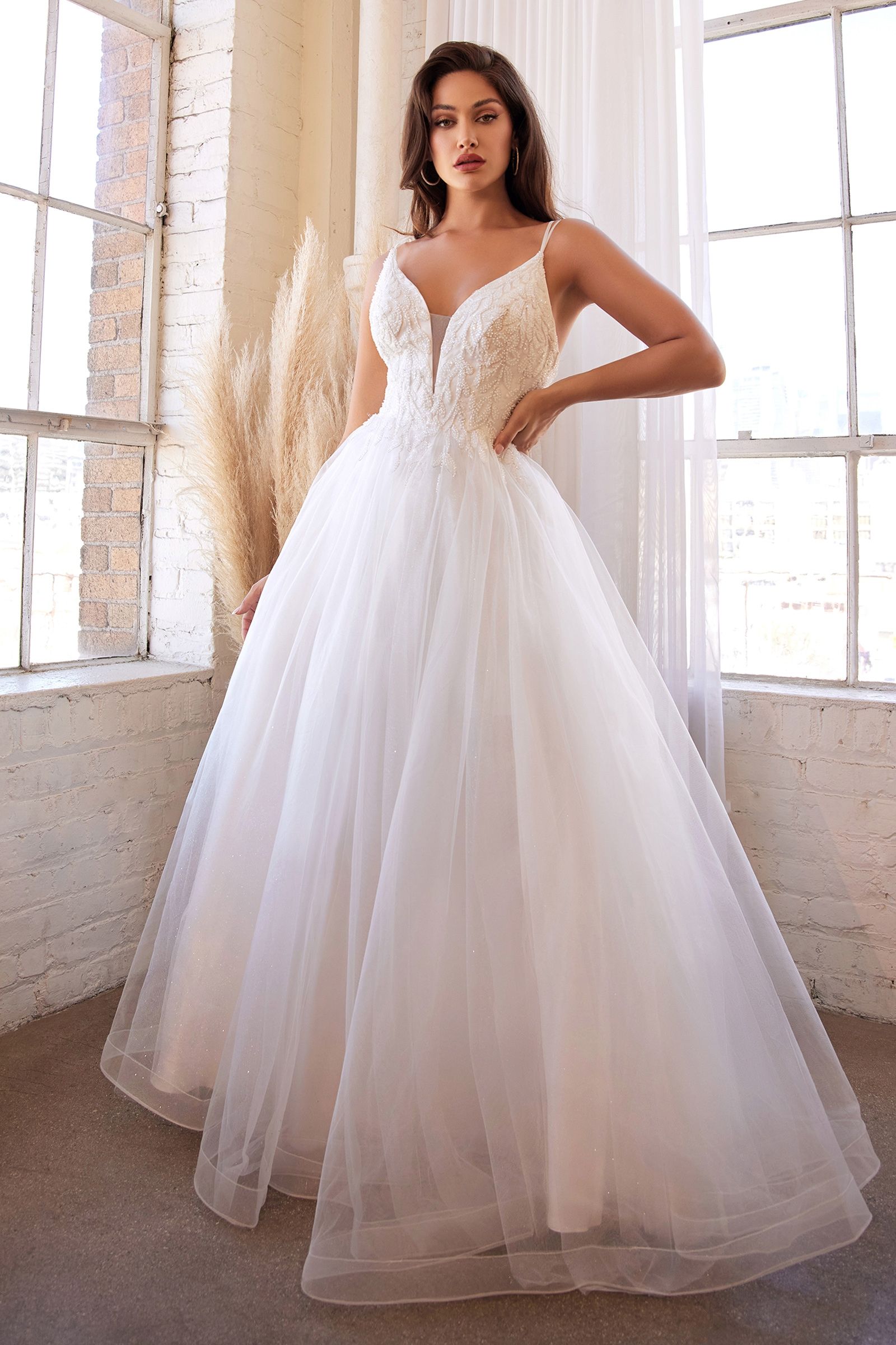 Tulle Floral A-Line Bridal Gown