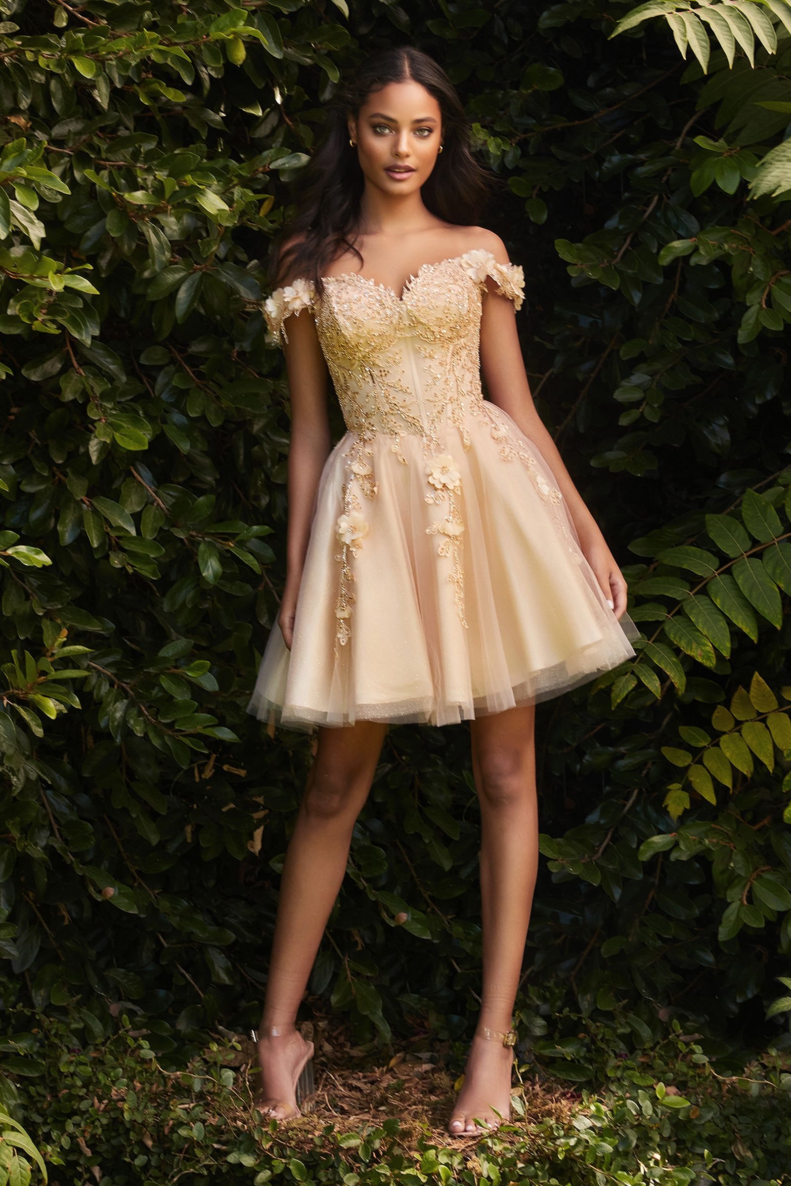 Lace Off-Shoulder Hoco Dress