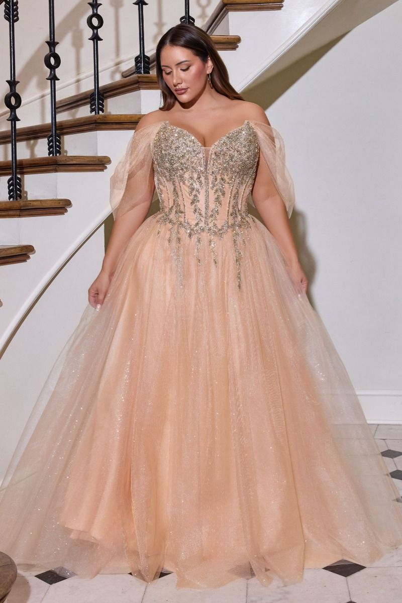 Beaded Tulle Corset Gown