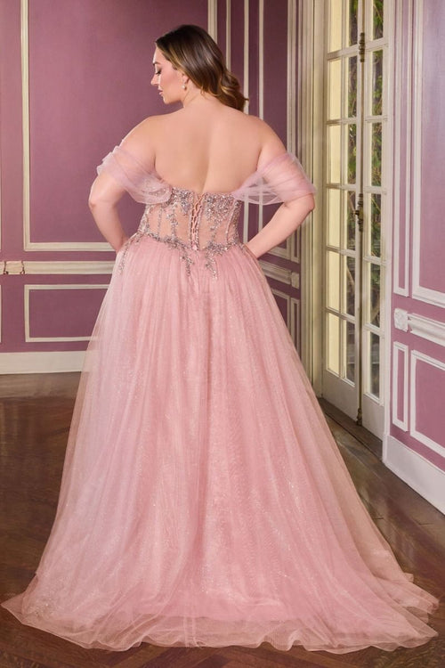 Beaded Tulle Corset Gown