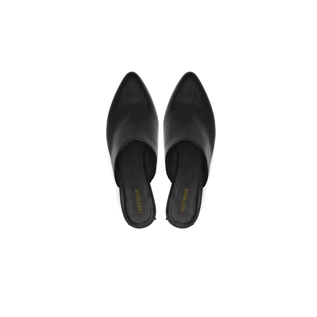 Classic Open Toe Slip On Block Heel Mules