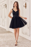 Sequin Tulle A-Line Dress