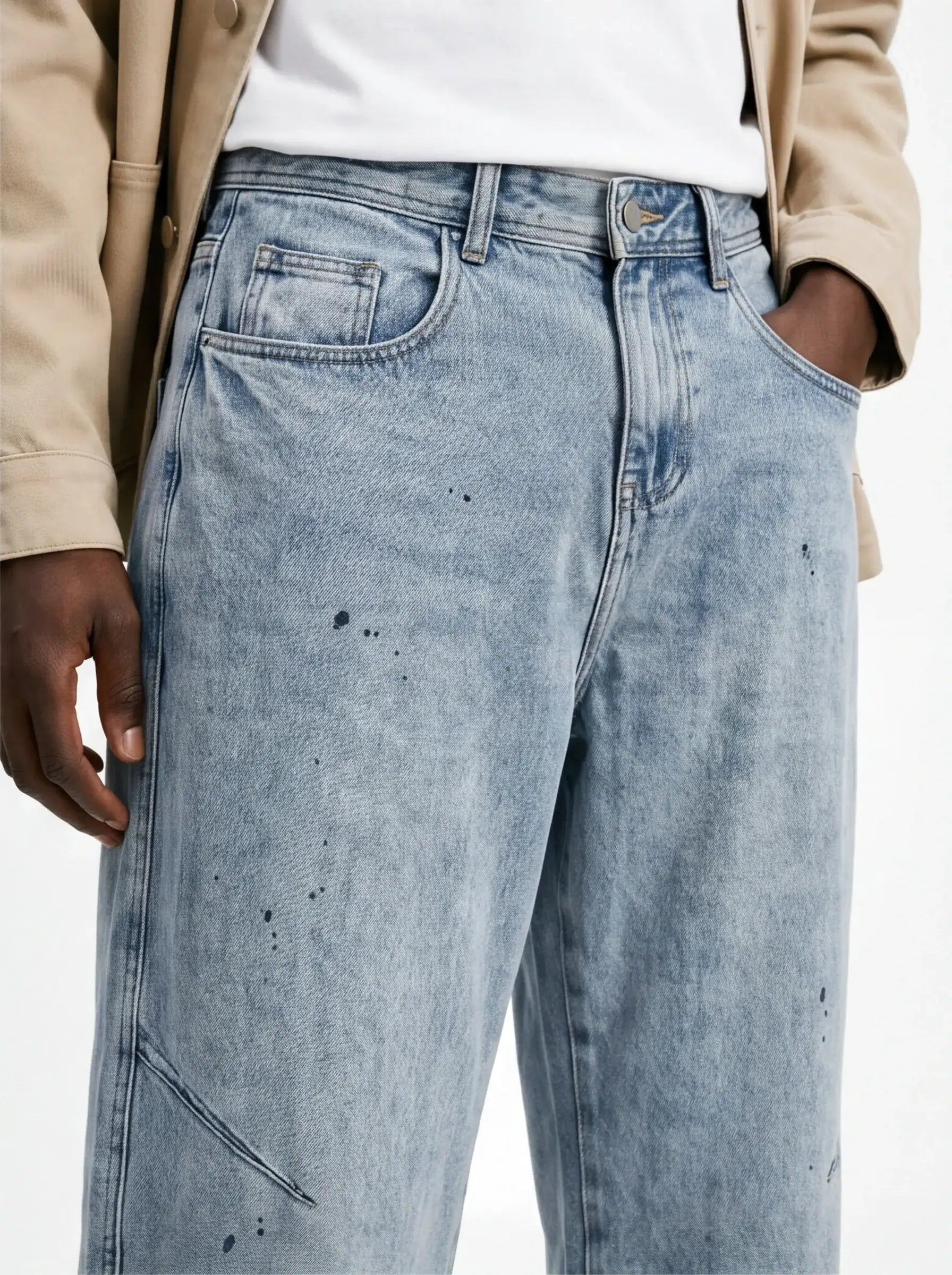 Brushed Lined Baggy Jeans