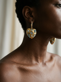 Larimar Heart Drop Earrings