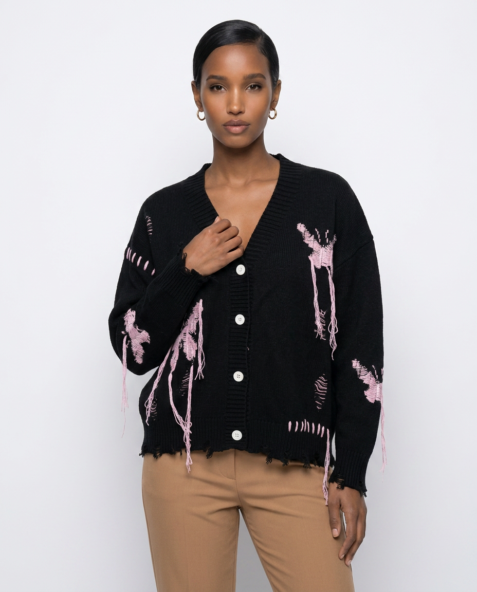 Distressed Butterfly Cardigan