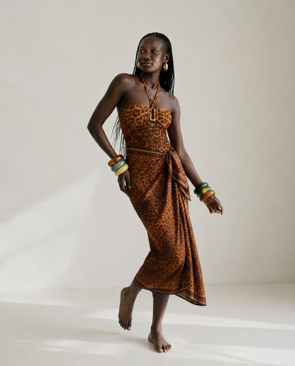 Leopard Ruched One-Piece