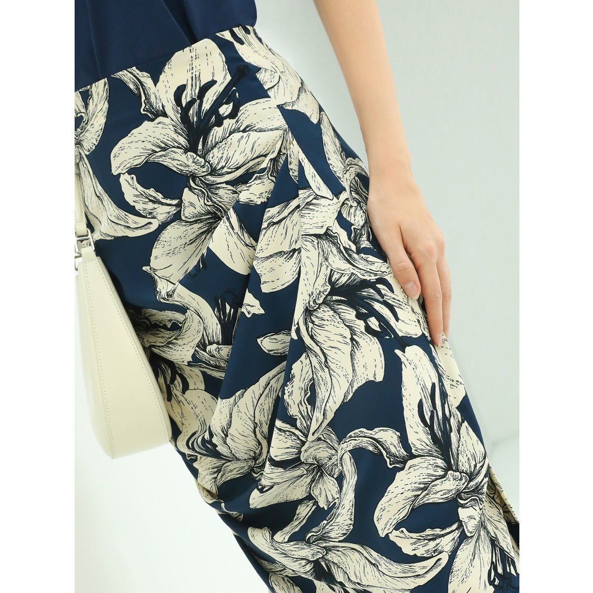 Navy Chiffon Wrap Skirt