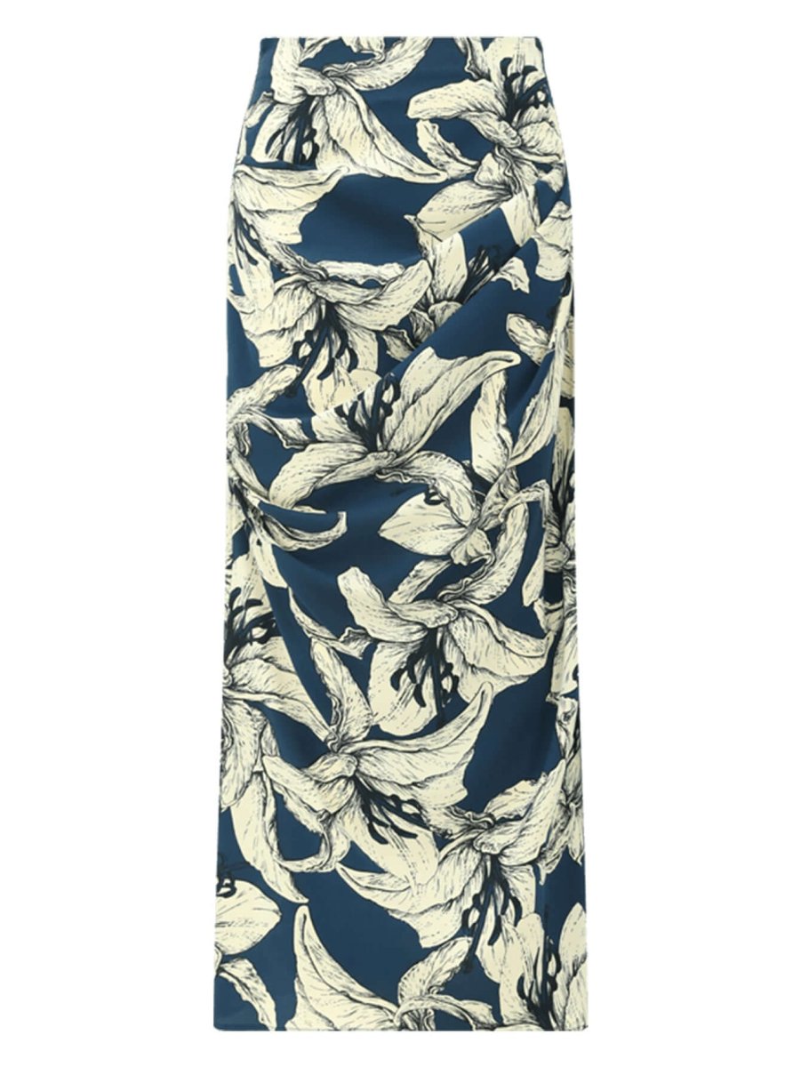 Navy Chiffon Wrap Skirt