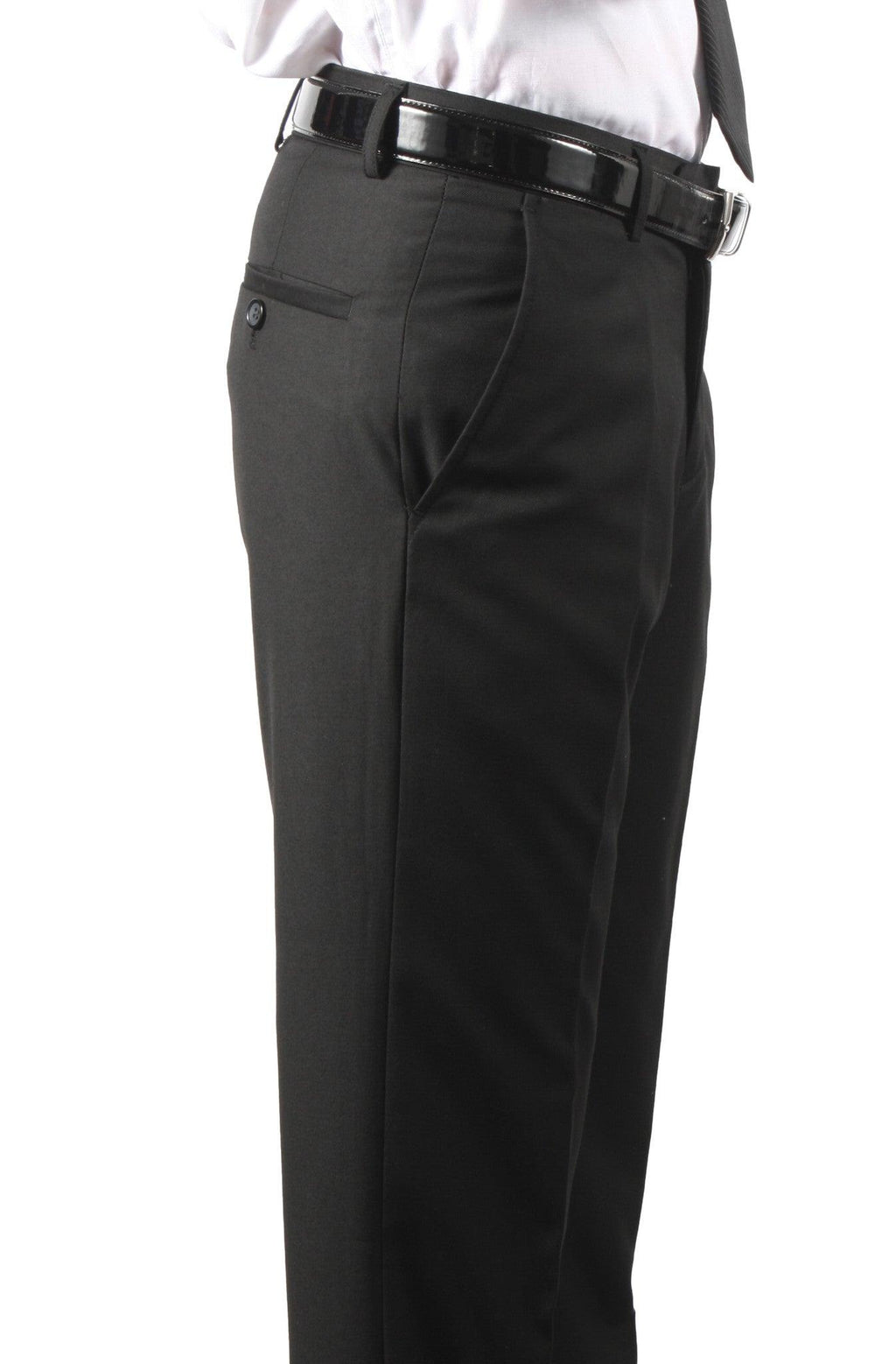 Black Regular Fit Viscose Pants