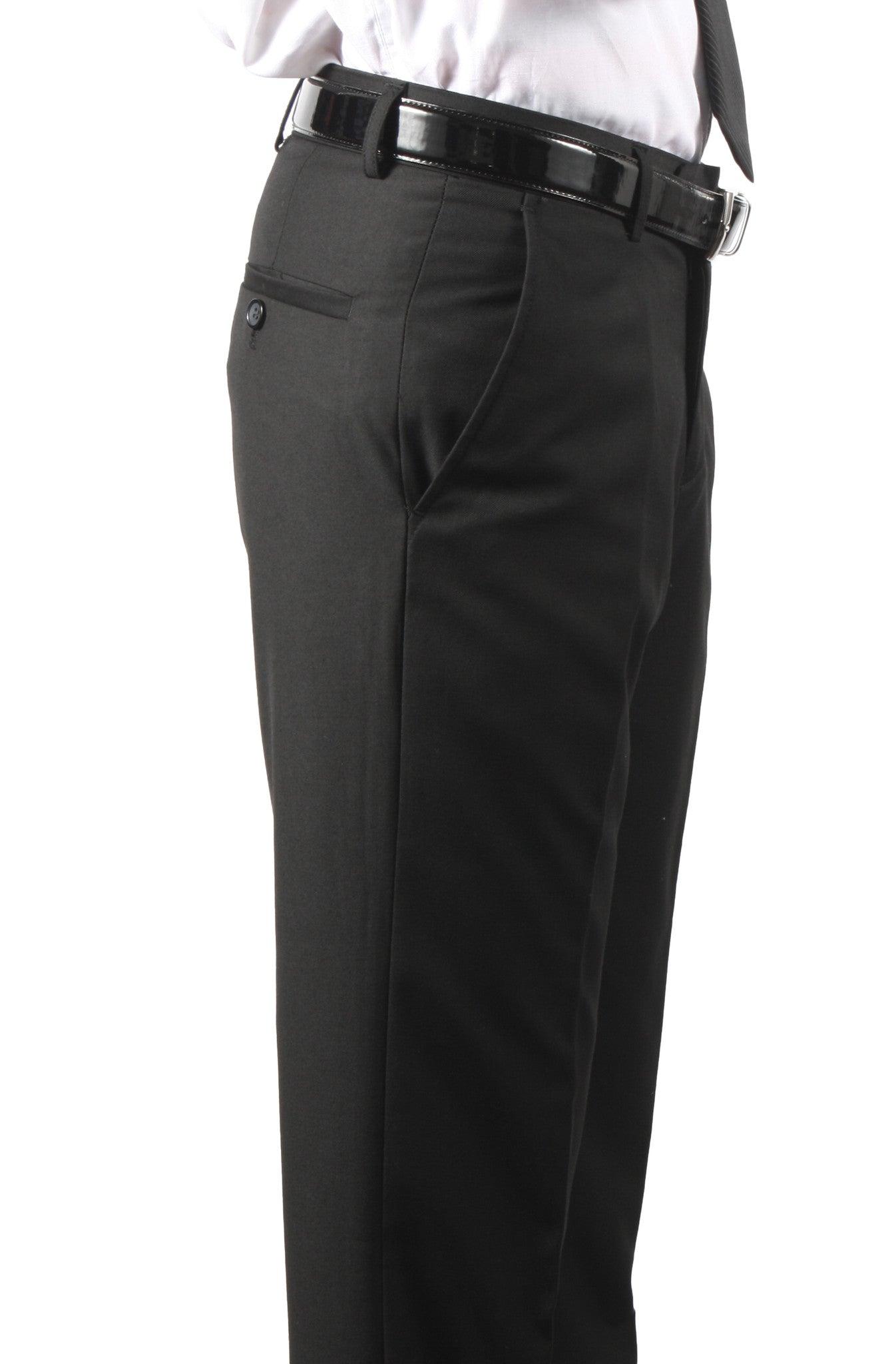 Black Regular Fit Viscose Pants