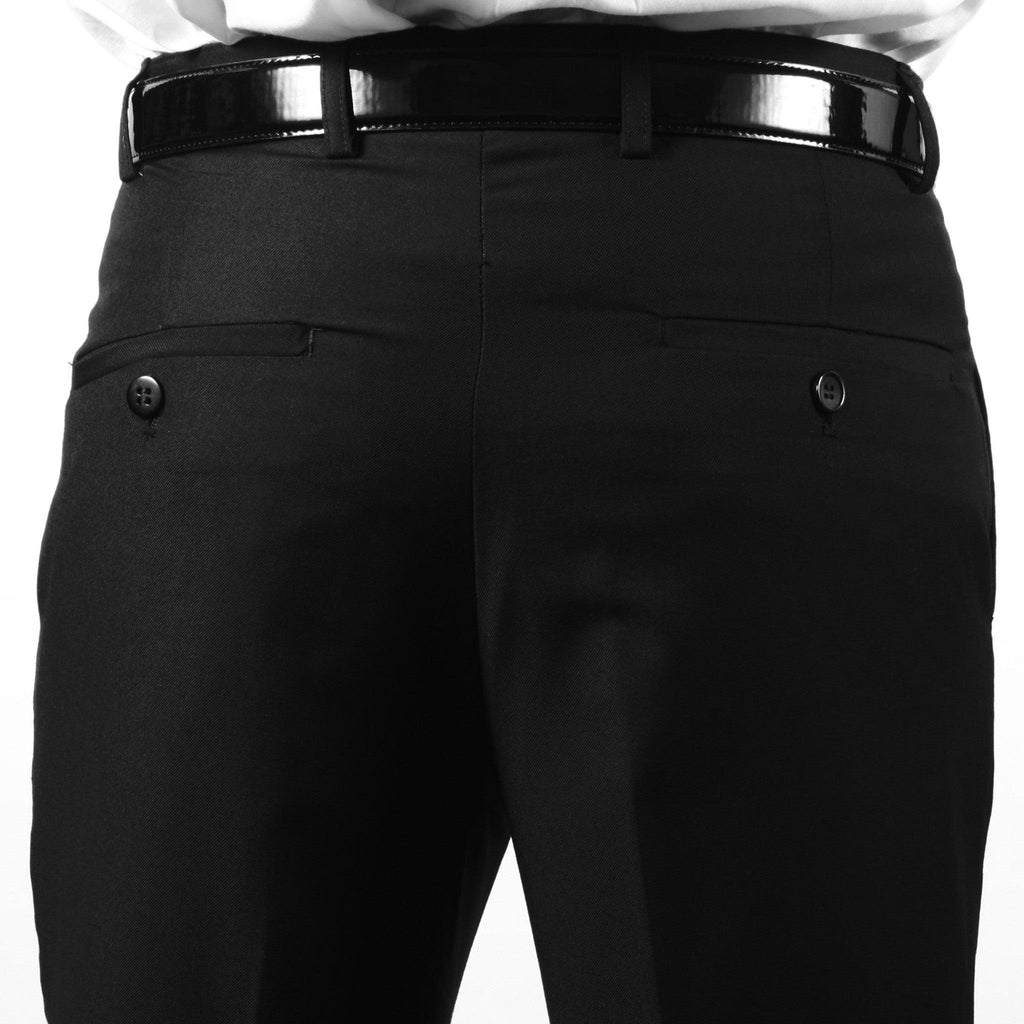 Black Regular Fit Viscose Pants