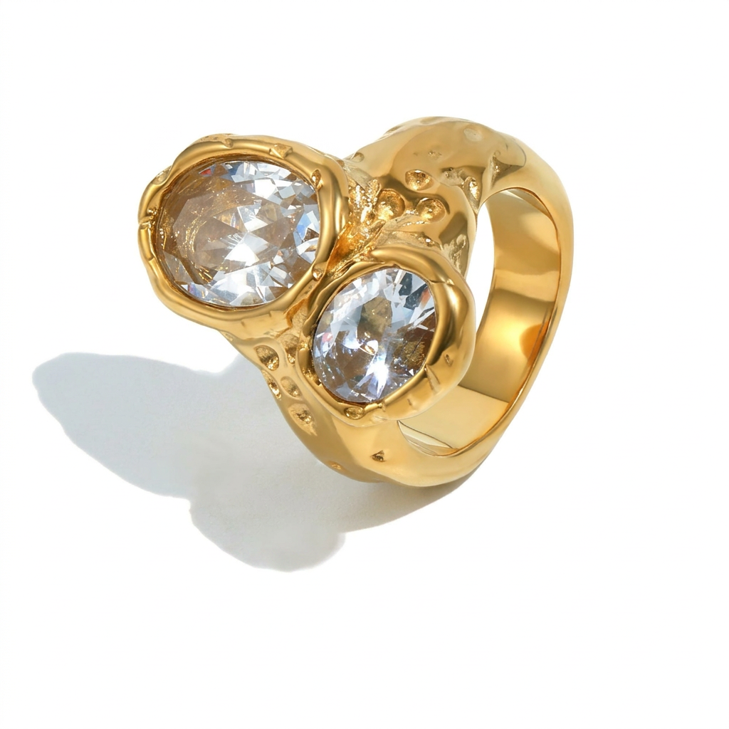 Gold-Plated Zircon Ring