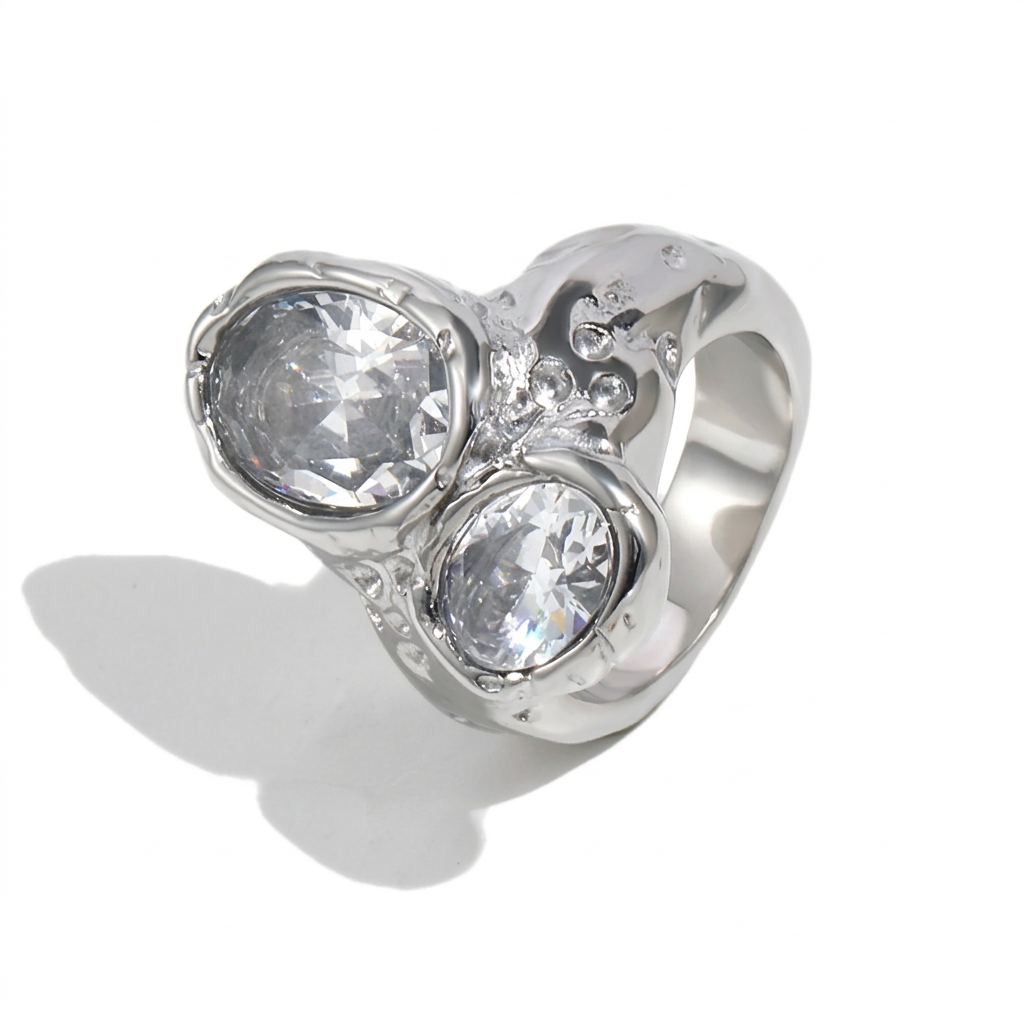 Gold-Plated Zircon Ring