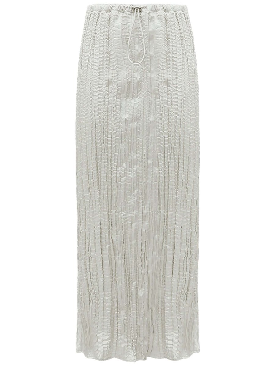 Champagne Satin Pleated Skirt