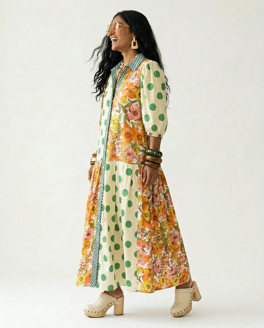 Printed Loose Cotton Maxi