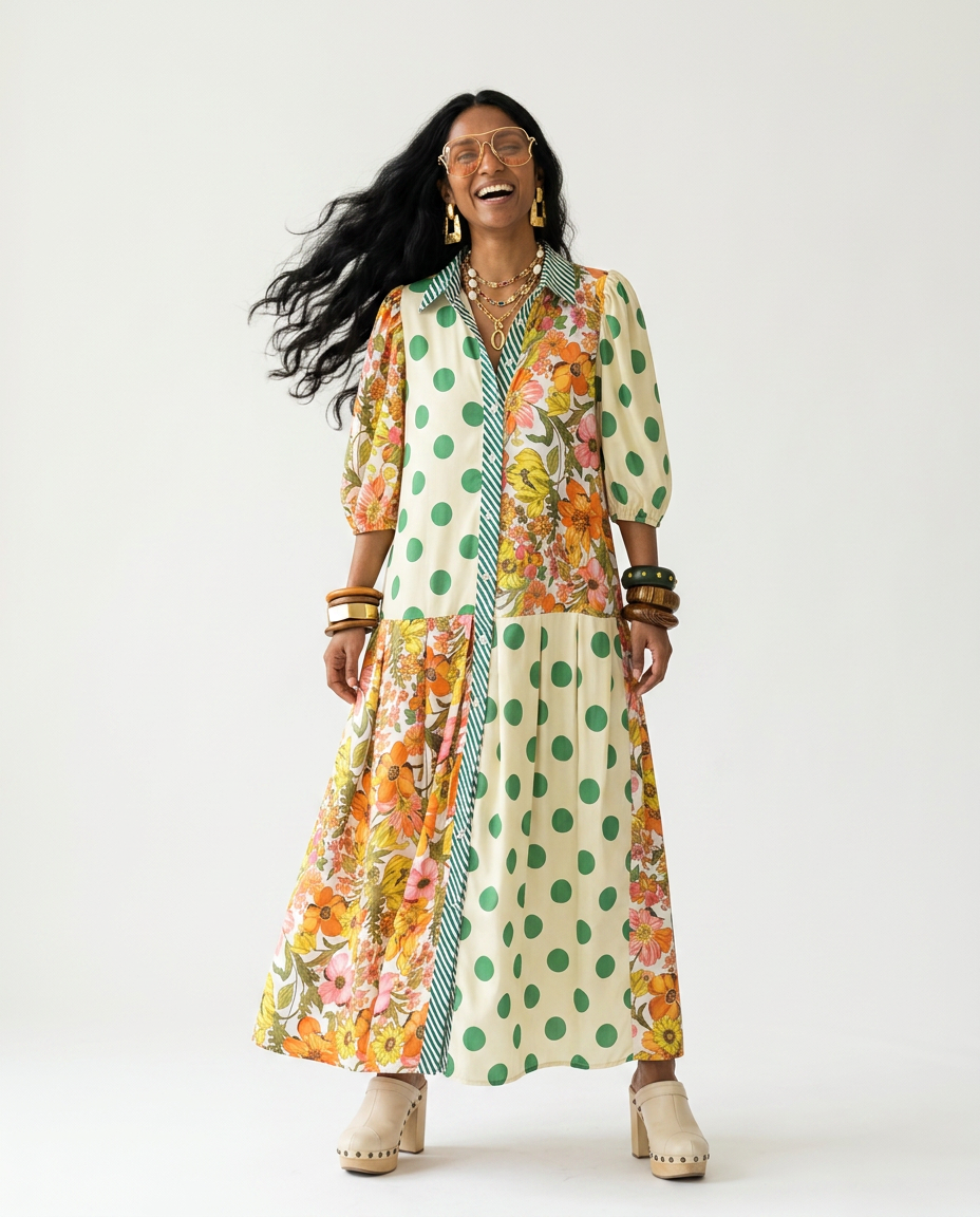 Printed Loose Cotton Maxi