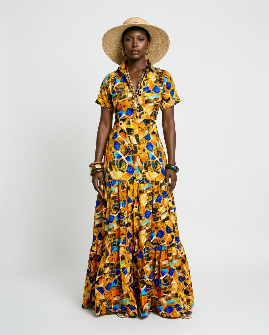 Handmade Ankara Kaftan Maxi